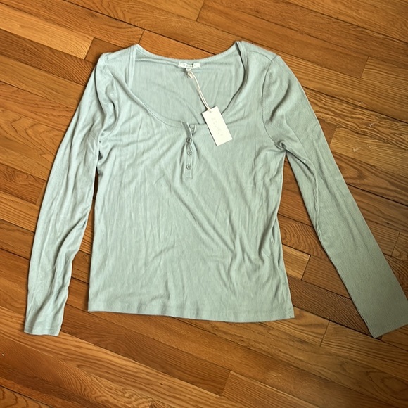 NWT Z SUPPLY Cait Rib Henley Top Pale Jade - Picture 6 of 10